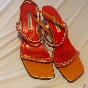 Ann Marino Women's Strappy Orange Sandals